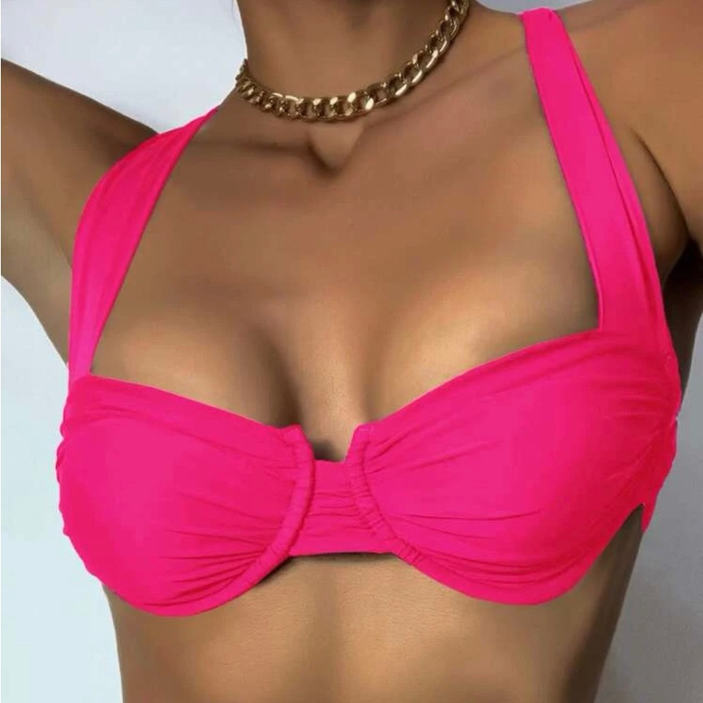 Hot pink bathing suit top